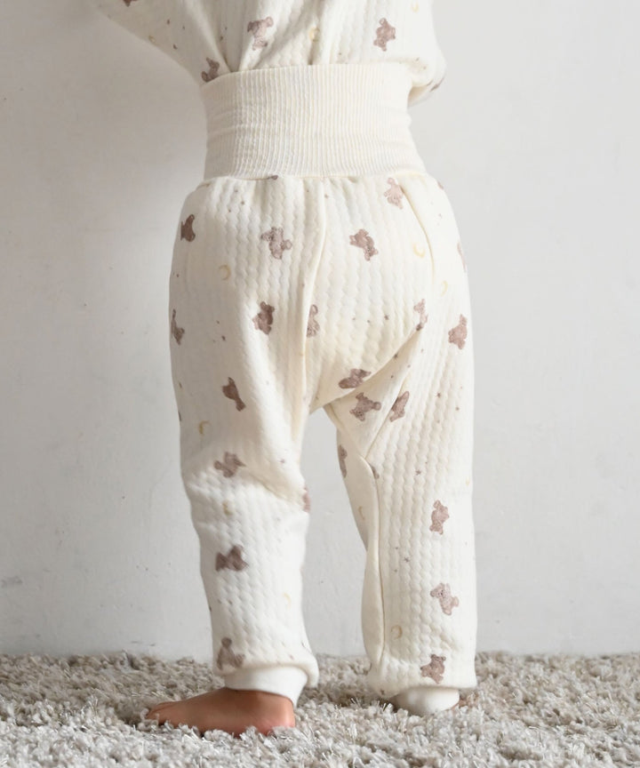 Baby Knit Quilt Pajamas with Stomach-Wrap Waistband