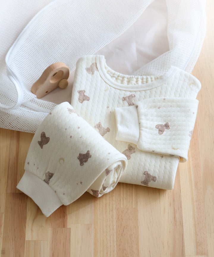 Baby Knit Quilt Pajamas with Stomach-Wrap Waistband