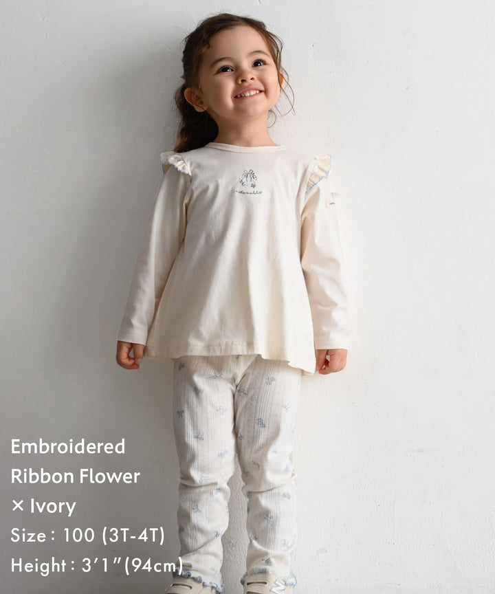 【SS】Shoulder Frill Long-Sleeve T-Shirt