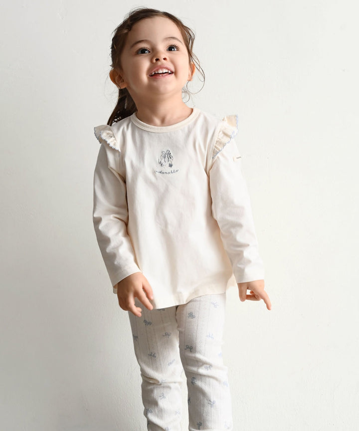 【SS】Shoulder Frill Long-Sleeve T-Shirt