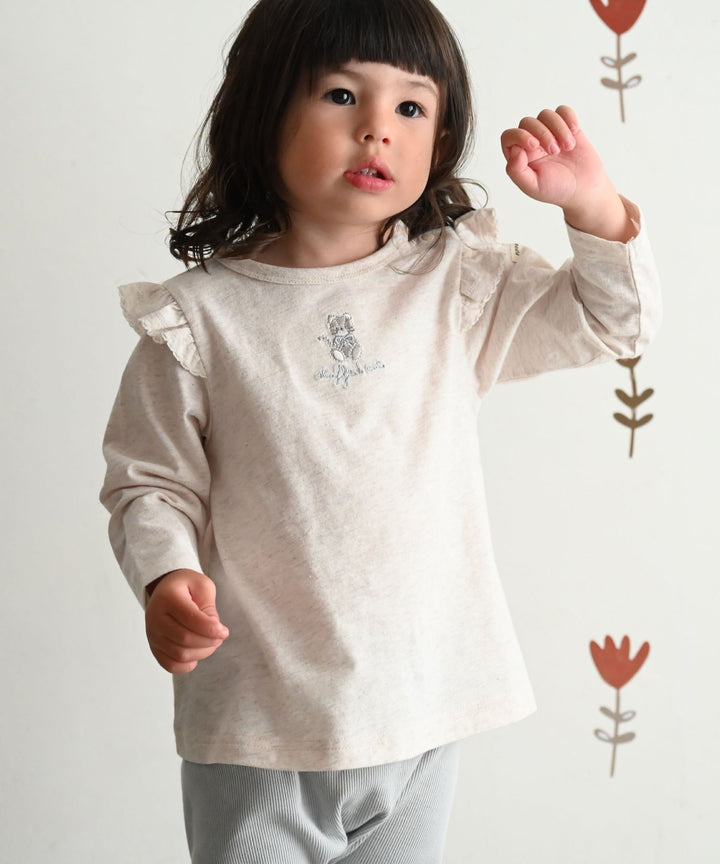 【SS】Shoulder Frill Long-Sleeve T-Shirt