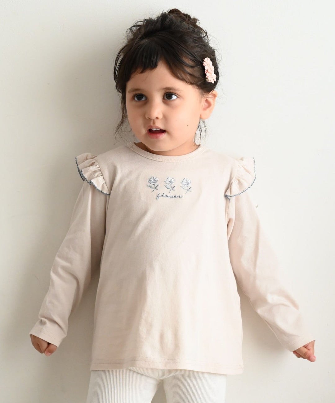 【SS】Shoulder Frill Long-Sleeve T-Shirt