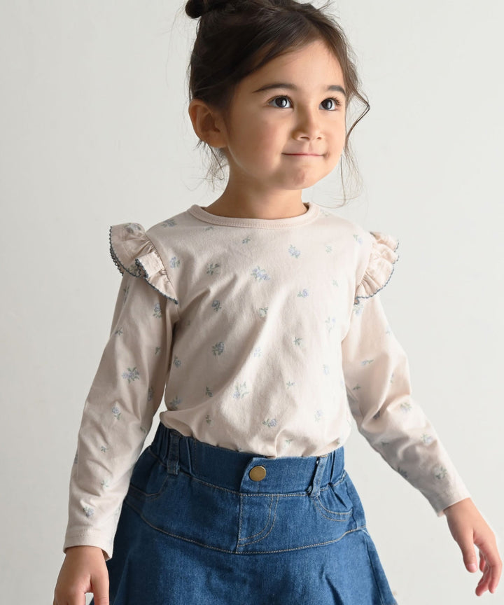 【SS】Shoulder Frill Long-Sleeve T-Shirt