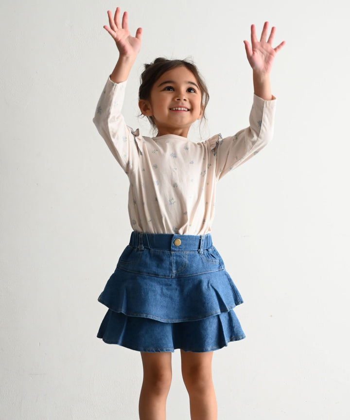 【SS】Shoulder Frill Long-Sleeve T-Shirt