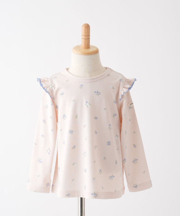 【SS】Shoulder Frill Long-Sleeve T-Shirt