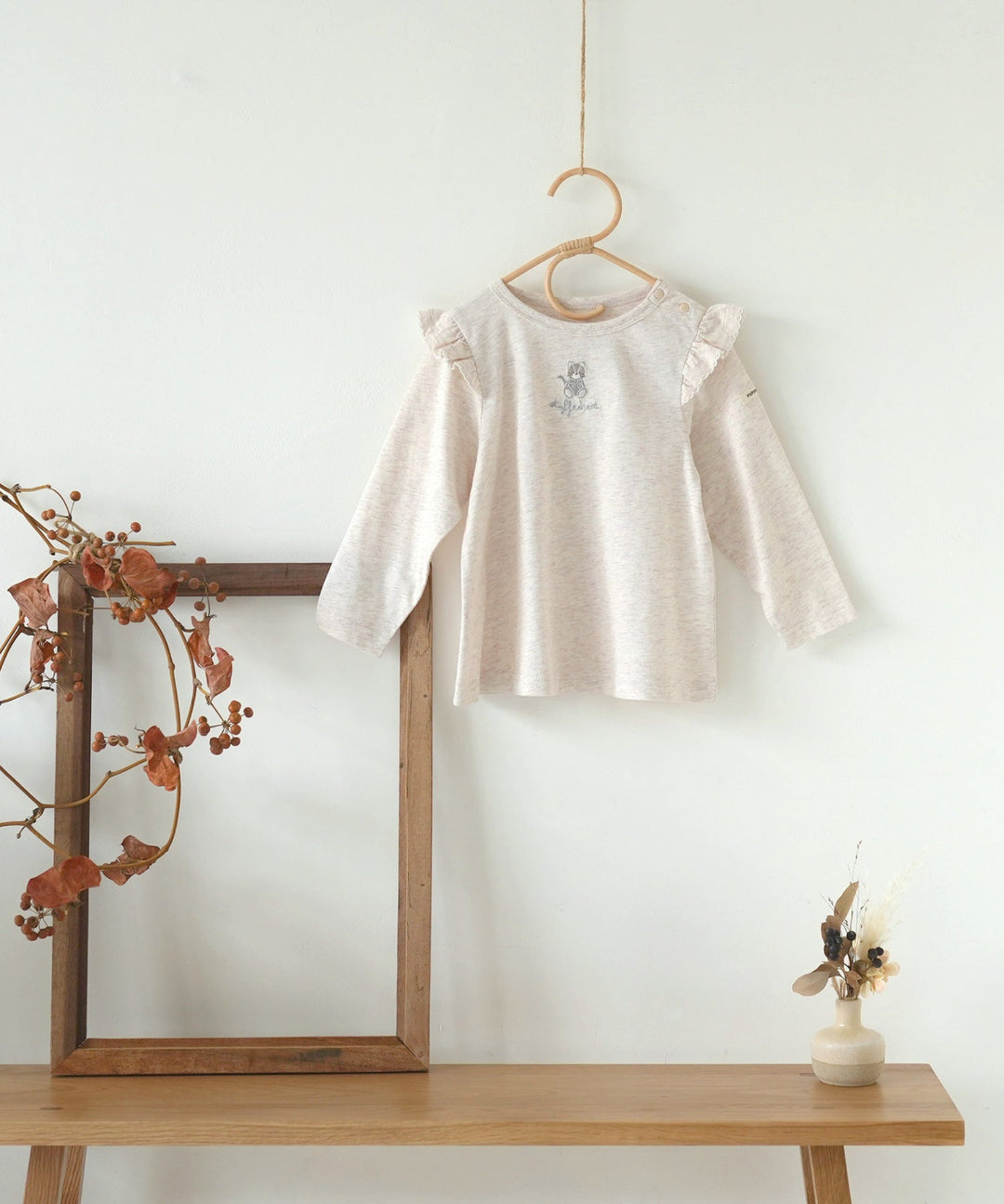 【SS】Shoulder Frill Long-Sleeve T-Shirt