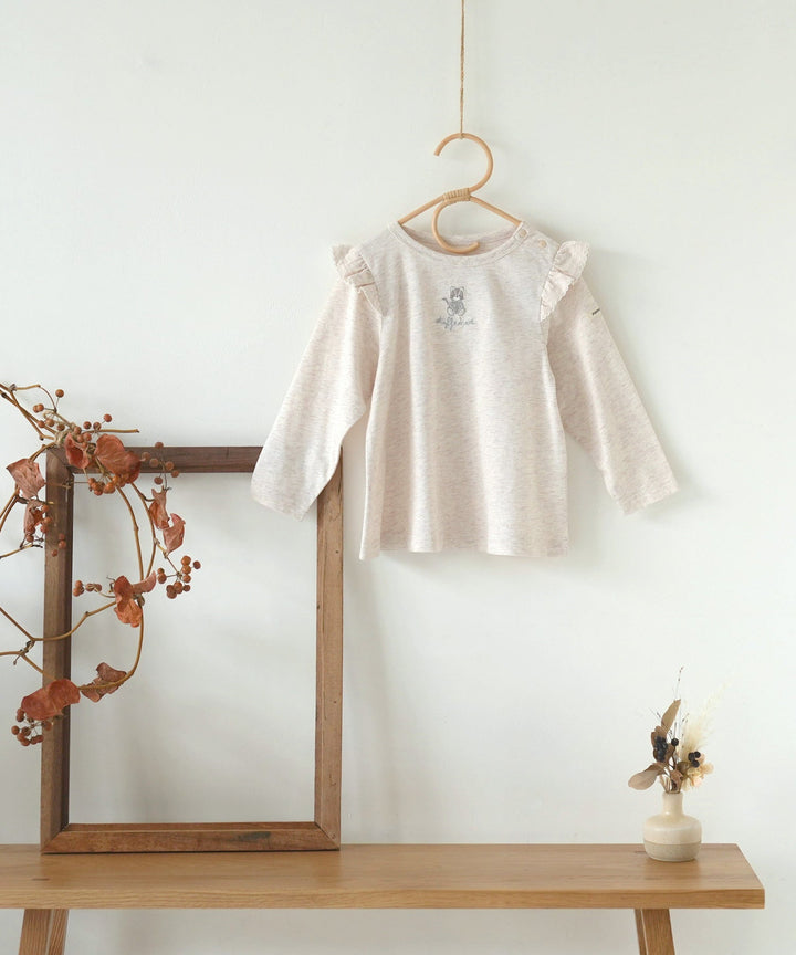 【SS】Shoulder Frill Long-Sleeve T-Shirt