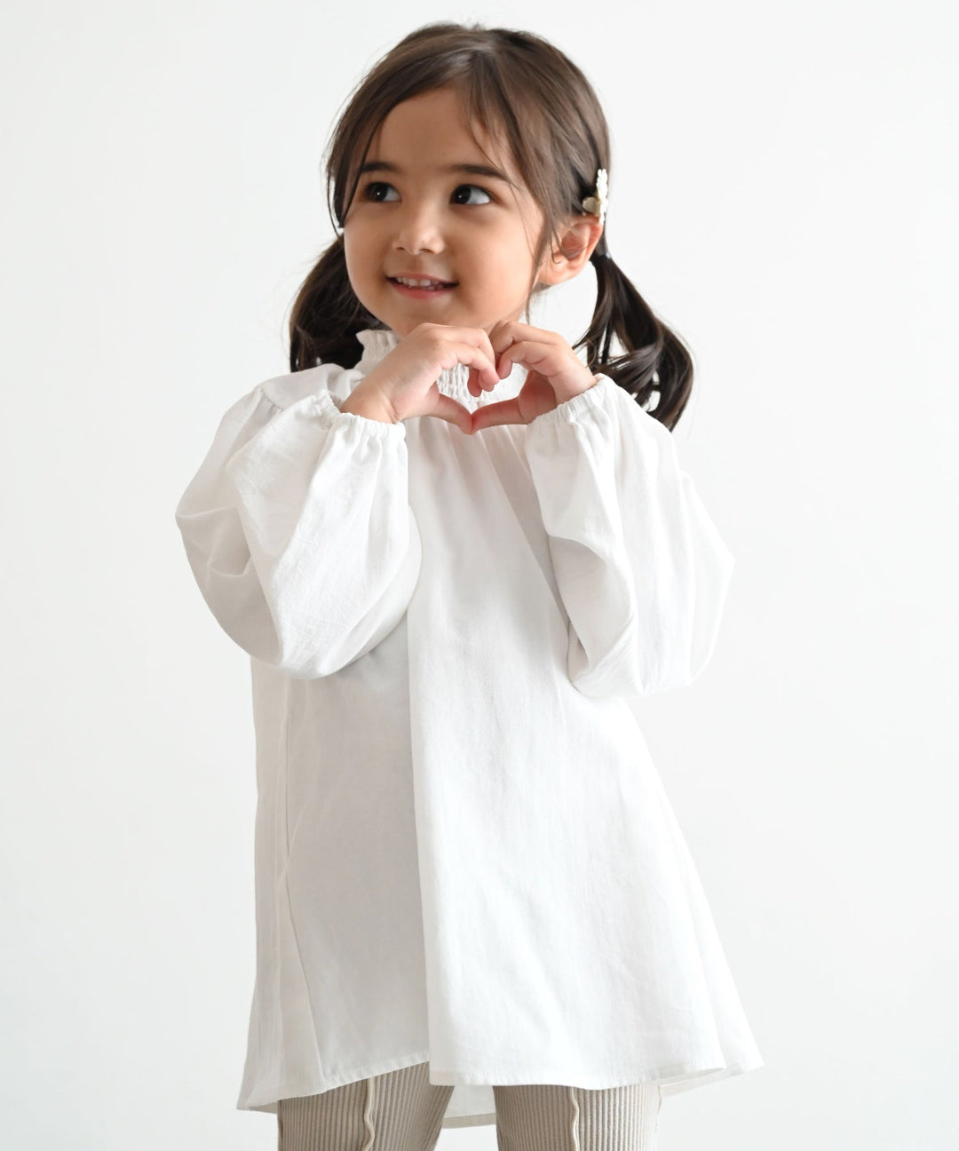 Shirred Puff-Sleeve Blouse