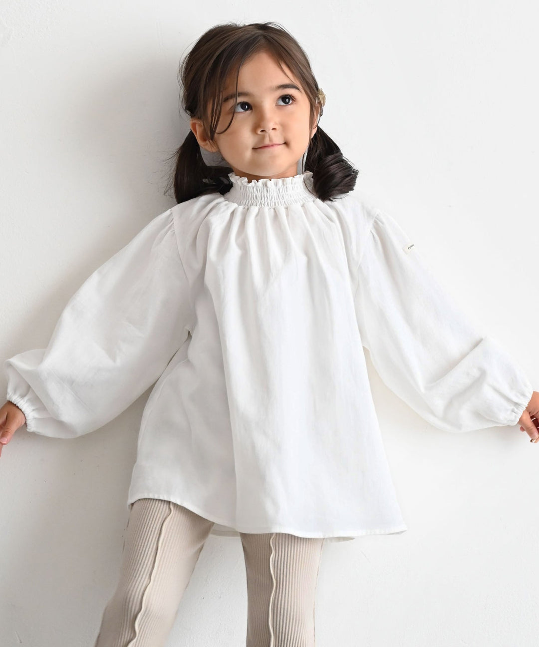 Shirred Puff-Sleeve Blouse