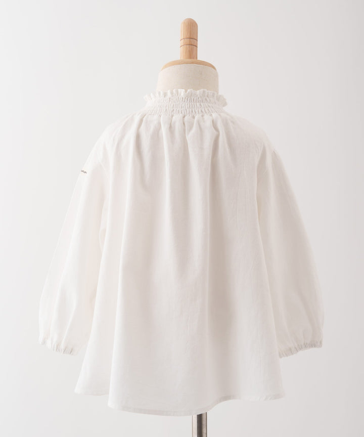 Shirred Puff-Sleeve Blouse