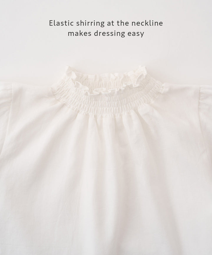 Shirred Puff-Sleeve Blouse