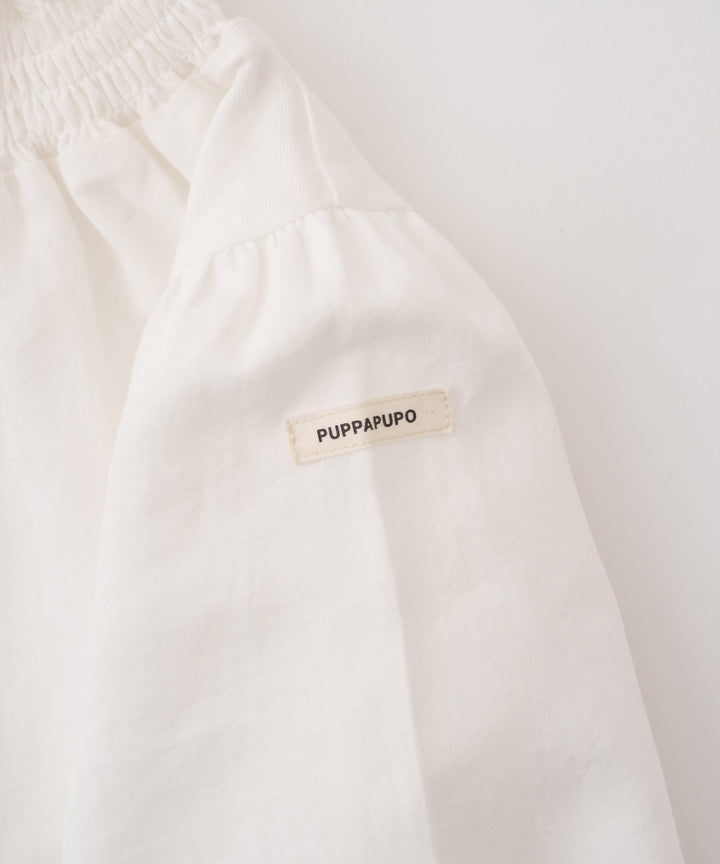 Shirred Puff-Sleeve Blouse