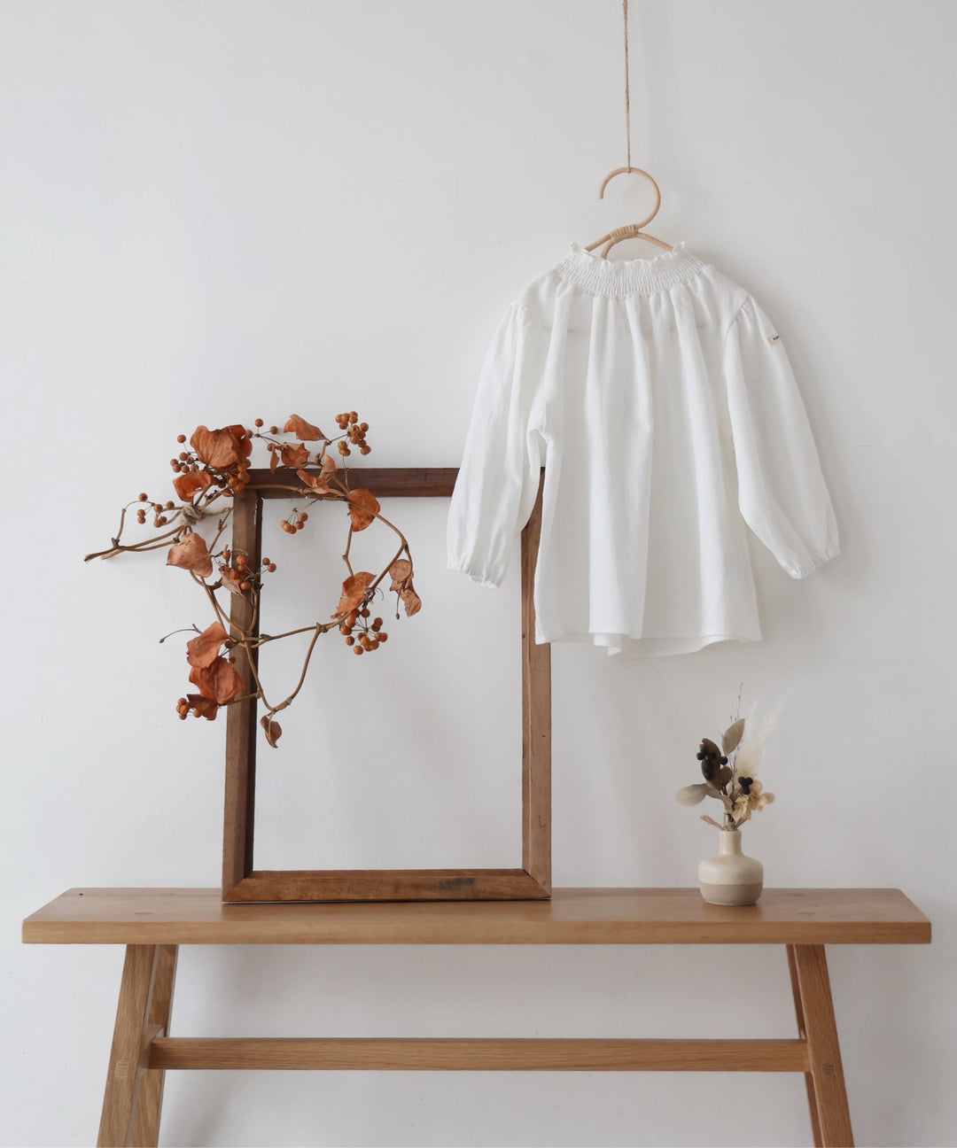 Shirred Puff-Sleeve Blouse