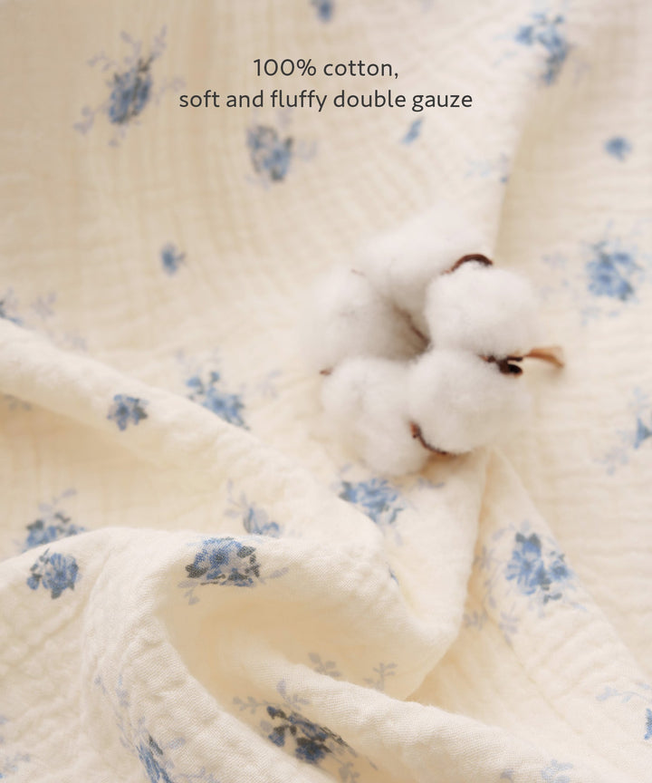 Double Gauze Blouse with Frilled Collar