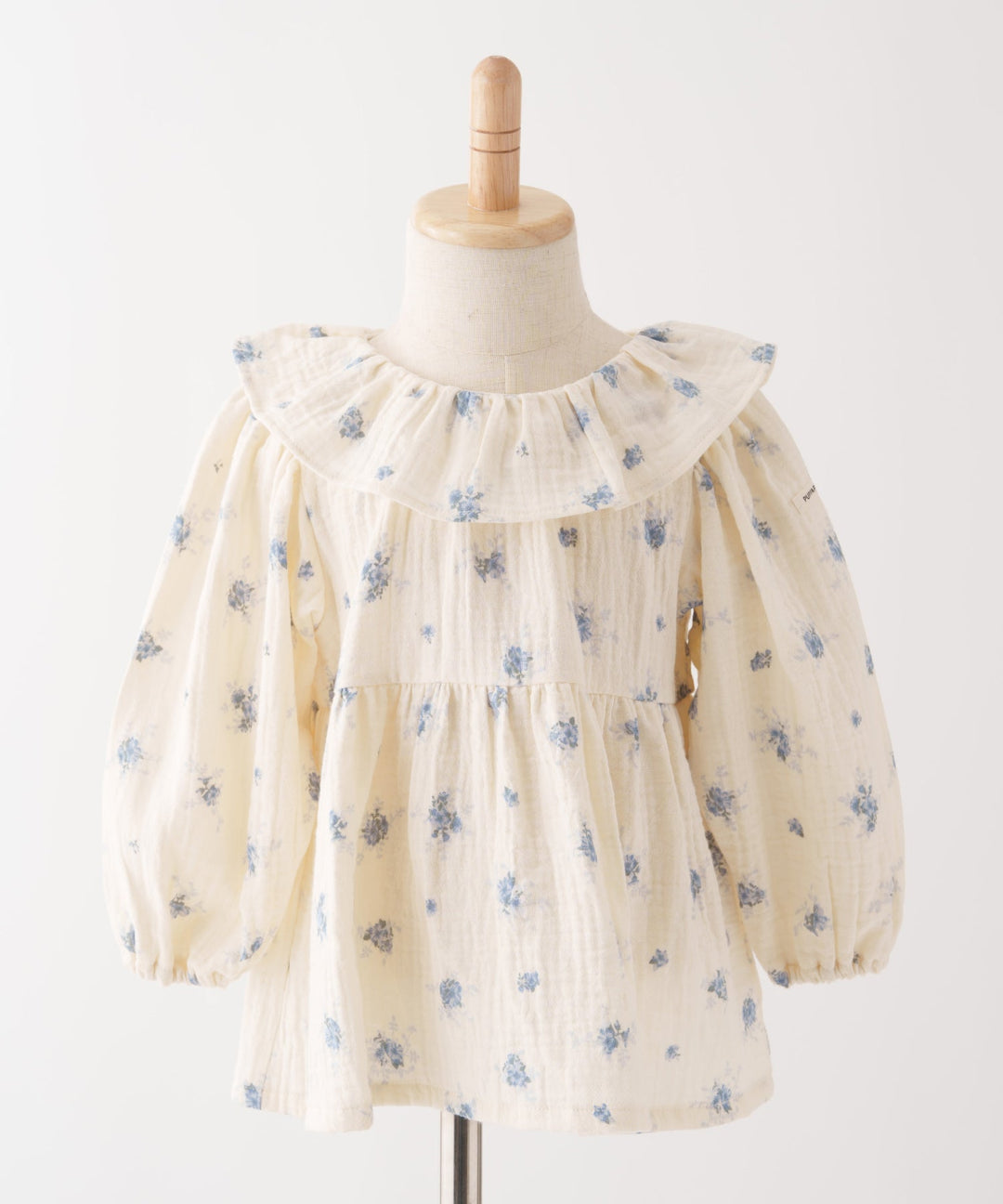 Double Gauze Blouse with Frilled Collar