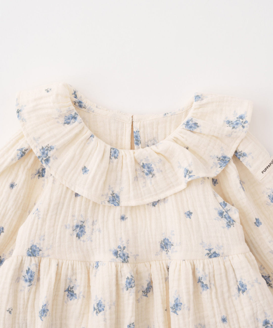 Double Gauze Blouse with Frilled Collar