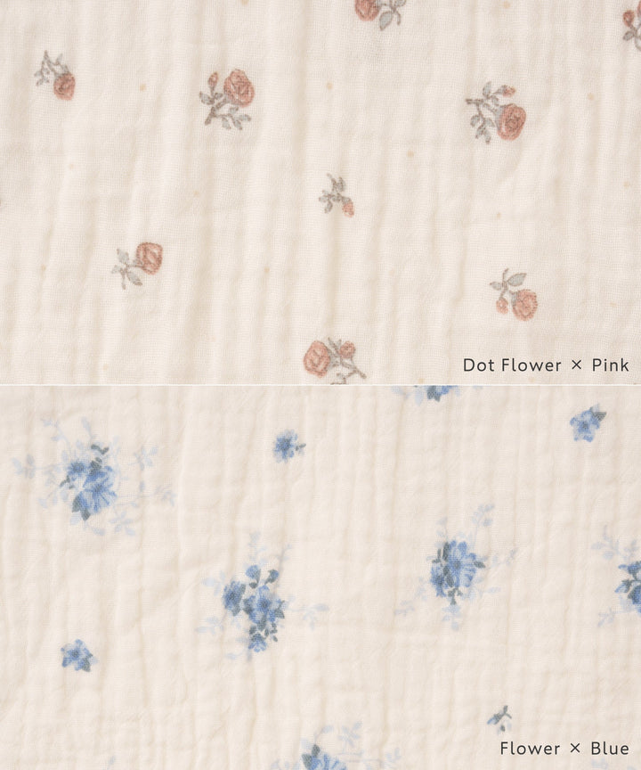 Double Gauze Blouse with Frilled Collar