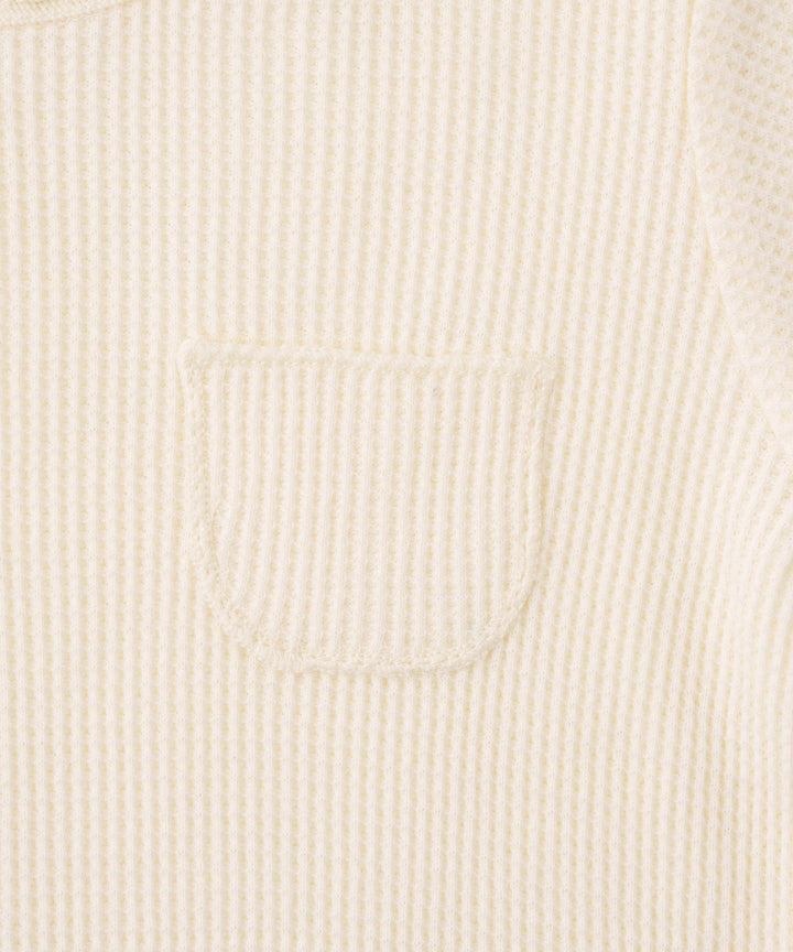 Long-Sleeve Waffle Romper with Bonnet