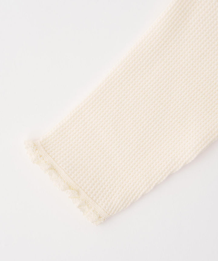 Long-Sleeve Waffle Romper with Bonnet