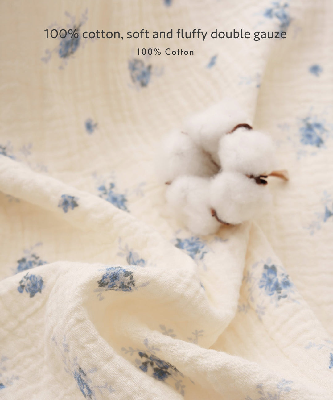 Shirred Puff-Sleeve Double Gauze Long-Sleeve Romper