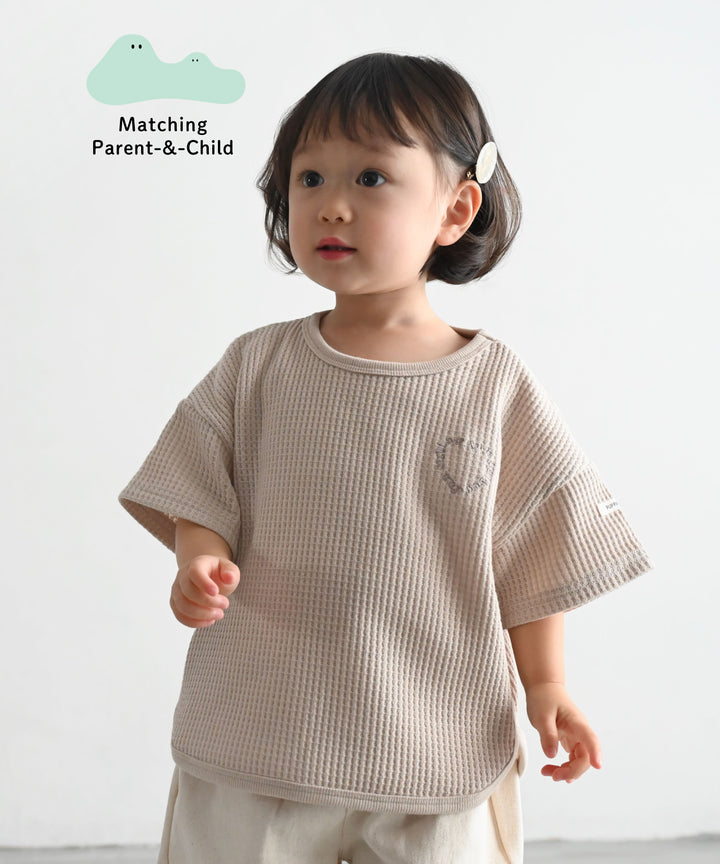 羅紋圓 નીચે 短袖格子 T 恤