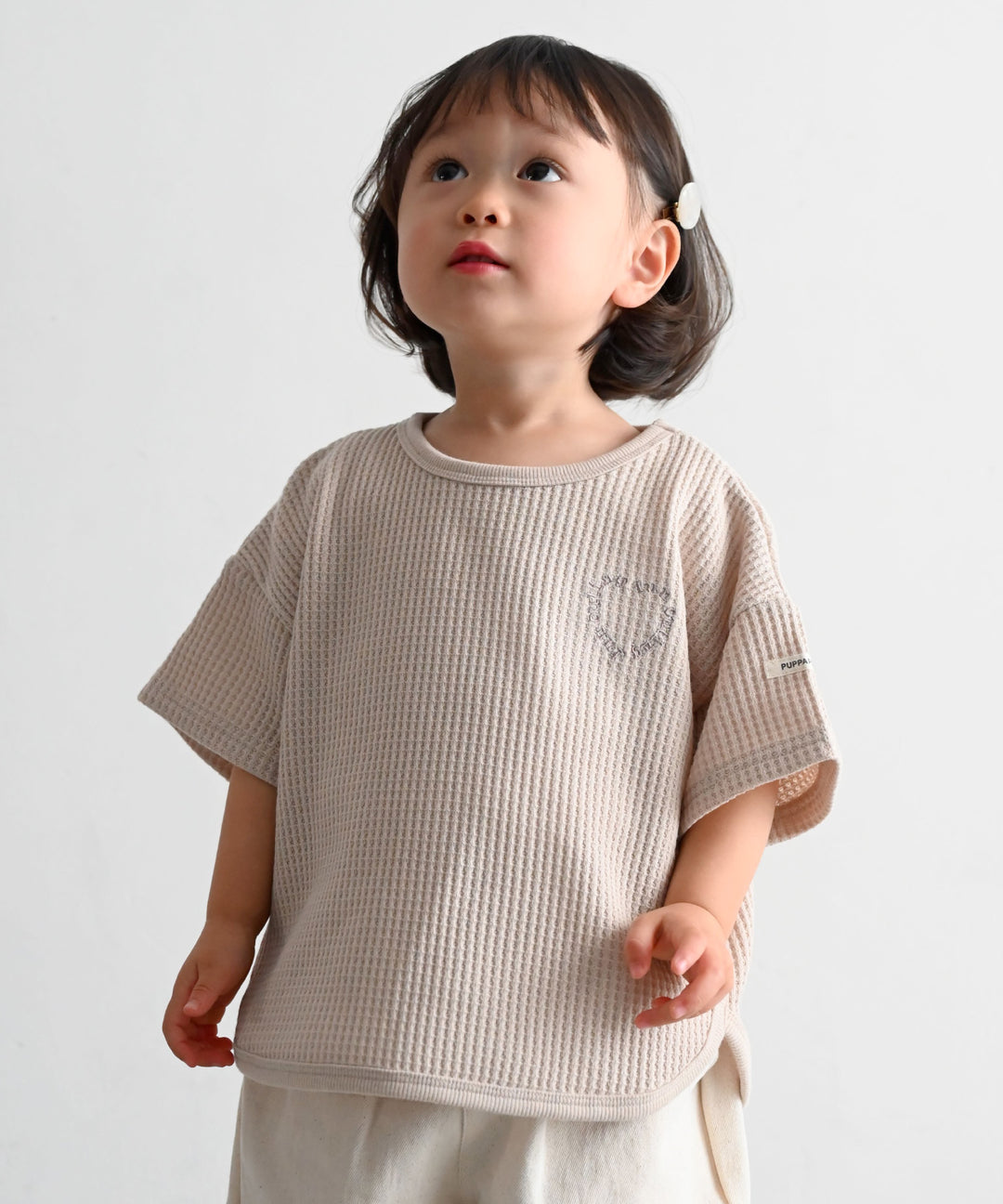 羅紋圓 નીચે 短袖格子 T 恤