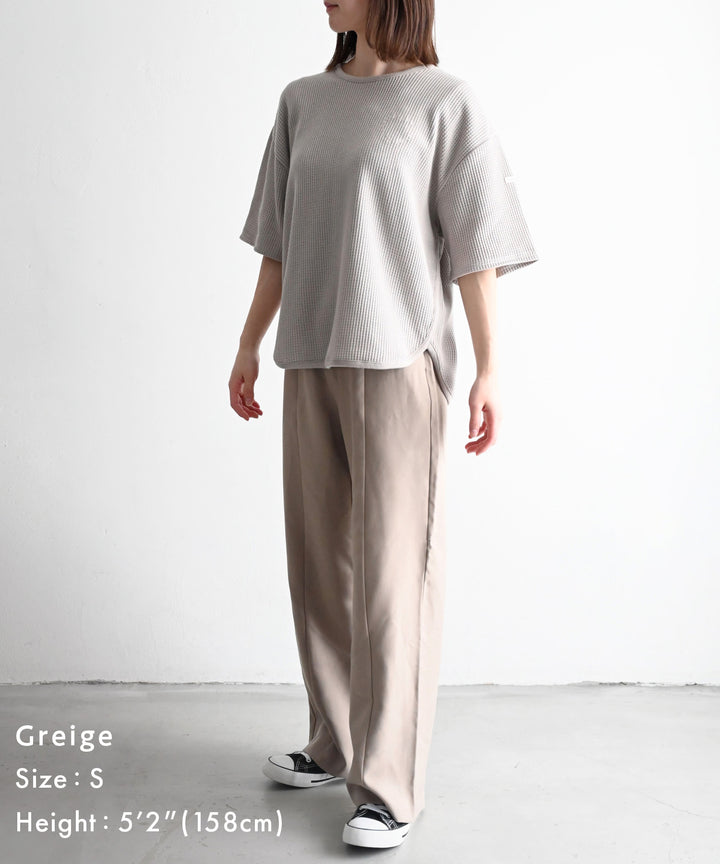 羅紋圓 નીચે 短袖格子 T 恤