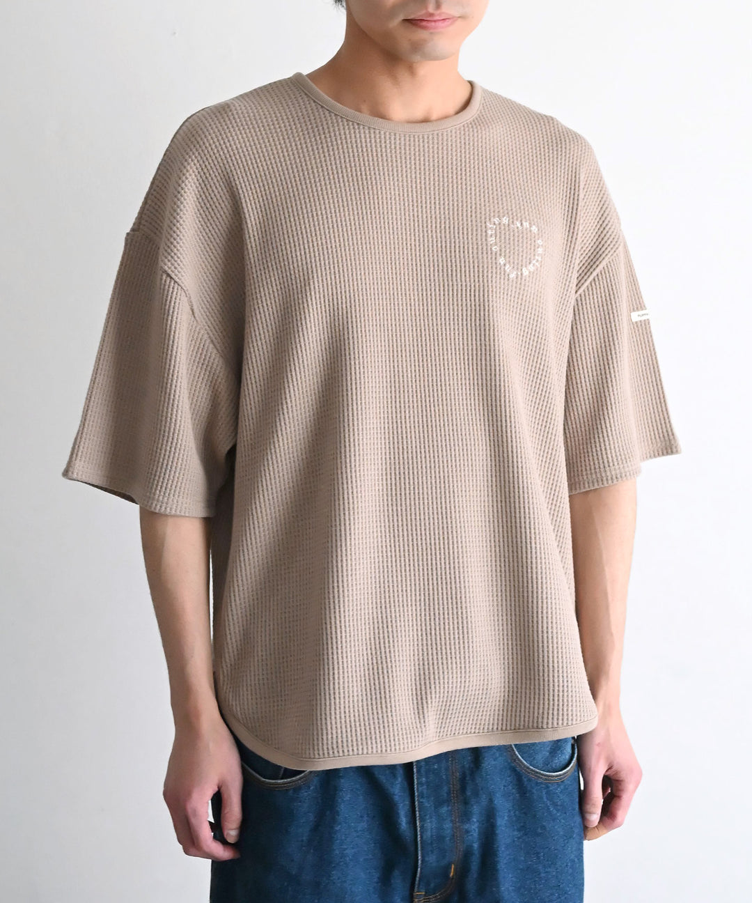 羅紋圓 નીચે 短袖格子 T 恤