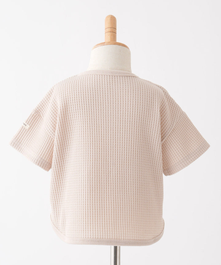 羅紋圓 નીચે 短袖格子 T 恤