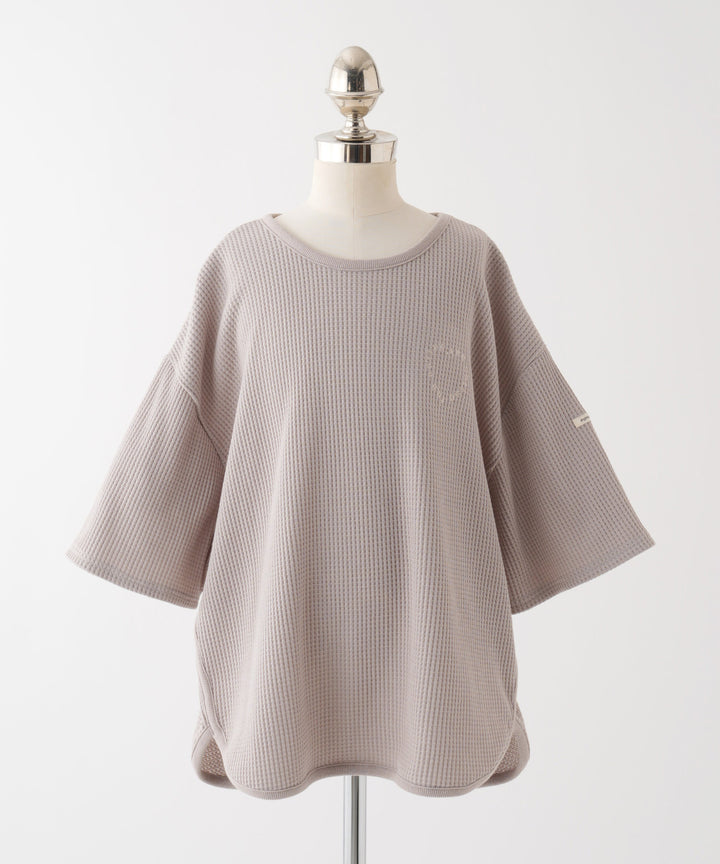 羅紋圓 નીચે 短袖格子 T 恤