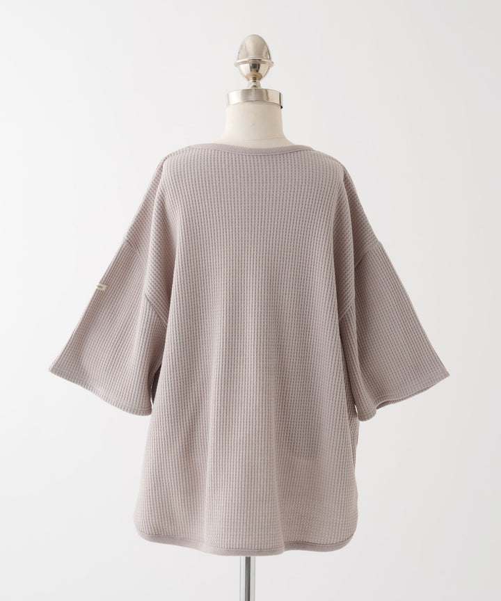 羅紋圓 નીચે 短袖格子 T 恤