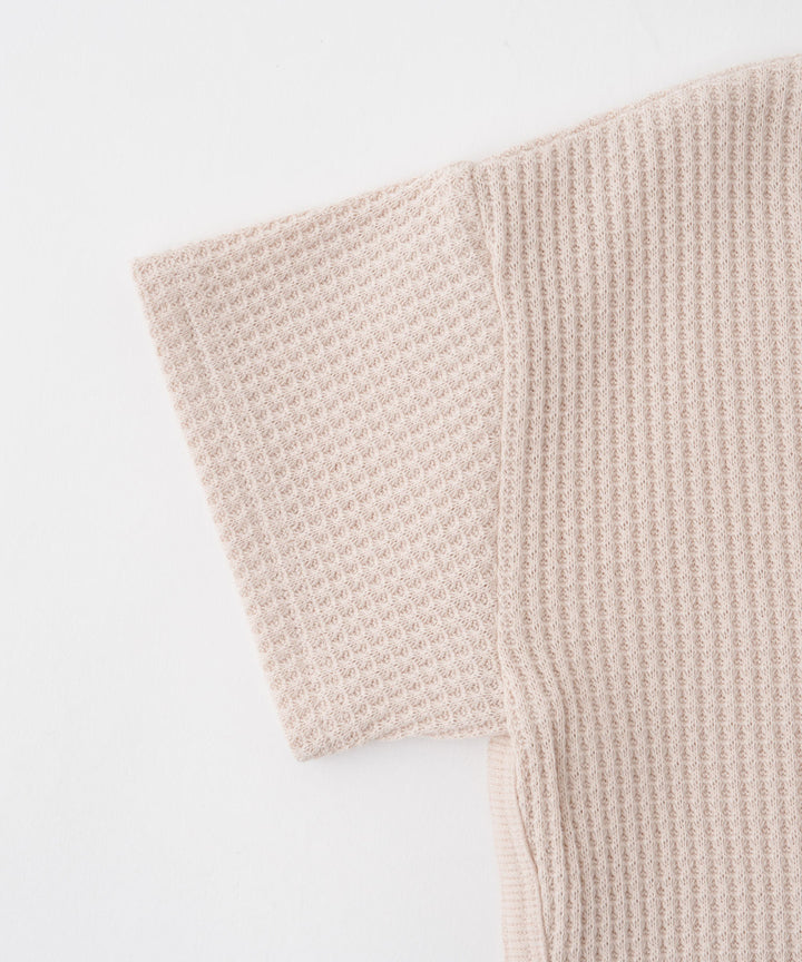 羅紋圓 નીચે 短袖格子 T 恤