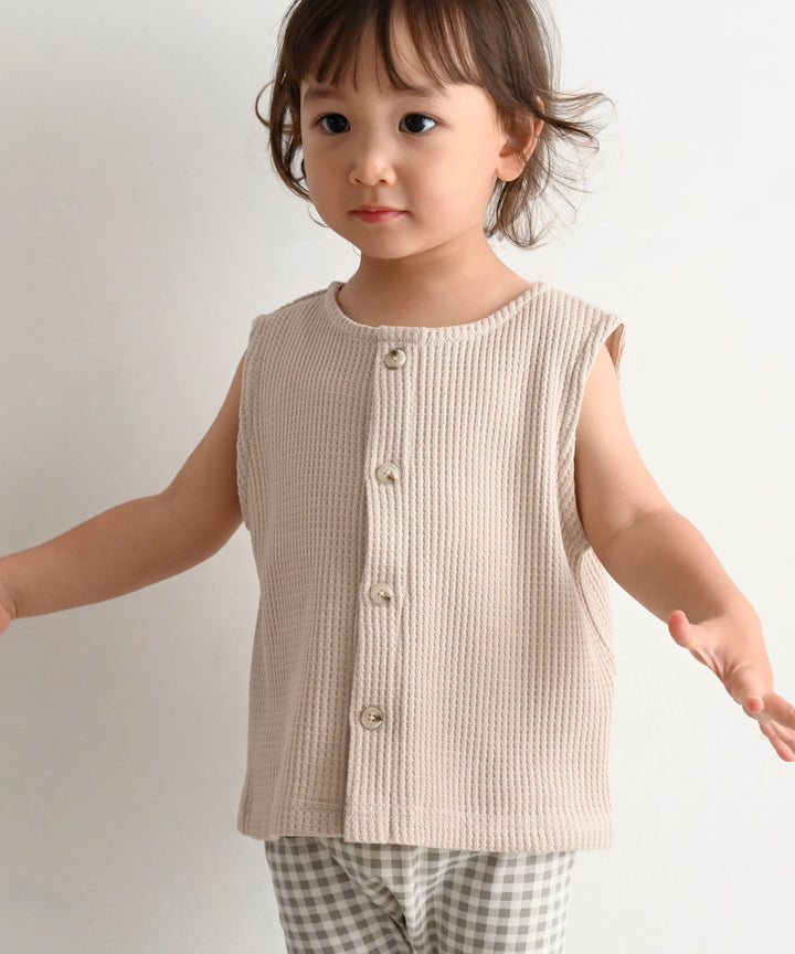 2-Way Front & Back Sleeveless Waffle Top