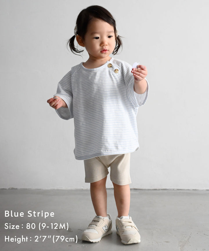 羅紋短袖條紋T恤