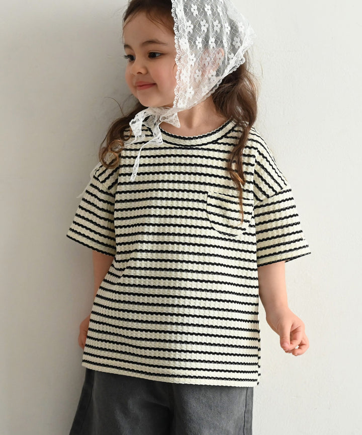 Crew-Neck Short-Sleeve Waffle T-Shirt