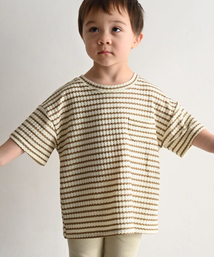 Crew-Neck Short-Sleeve Waffle T-Shirt