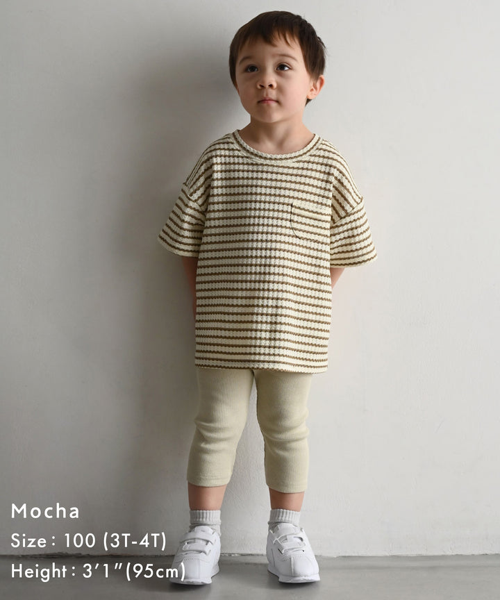 Crew-Neck Short-Sleeve Waffle T-Shirt