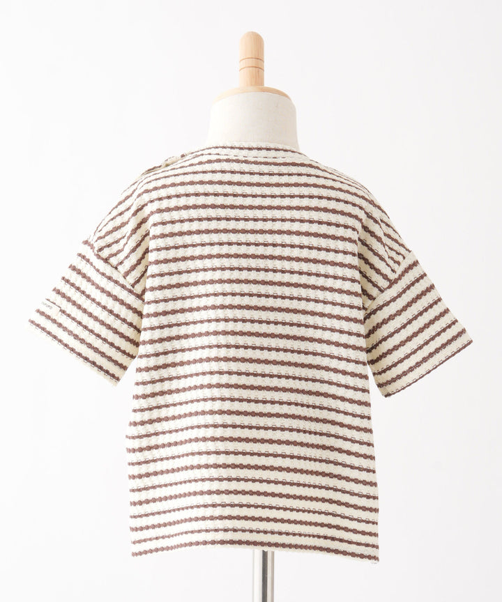 Crew-Neck Short-Sleeve Waffle T-Shirt