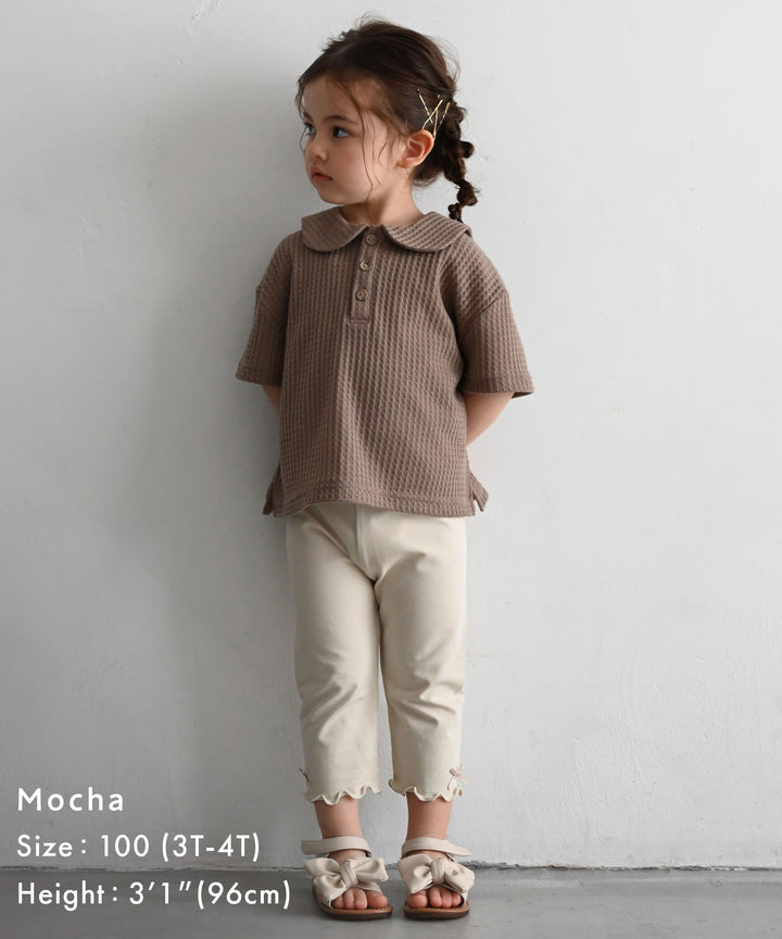 Sailor-Collar Short-Sleeve Knit T-Shirt