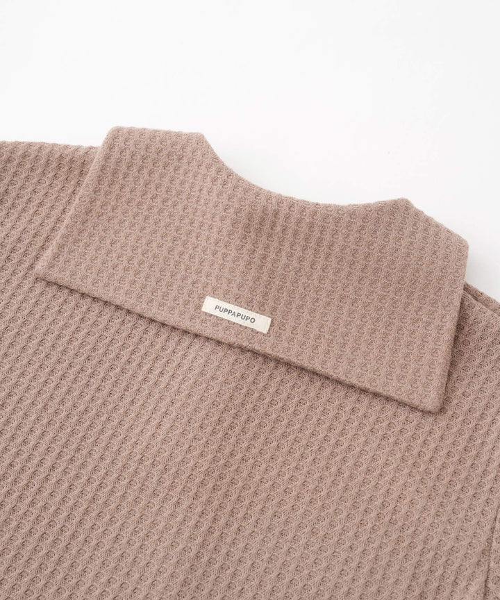 Sailor-Collar Short-Sleeve Knit T-Shirt