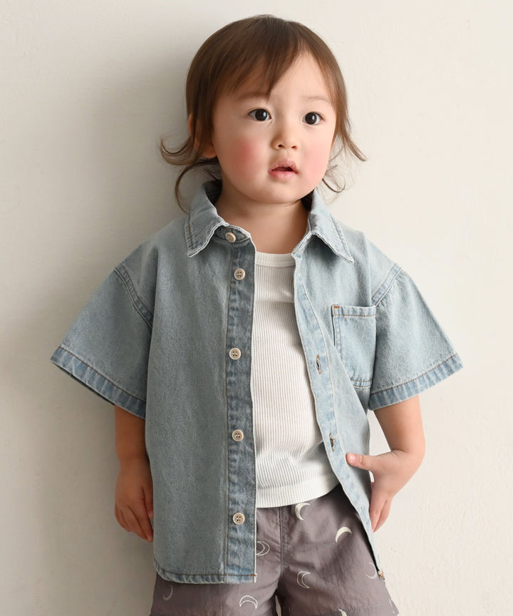 Short-Sleeve Denim Shirt