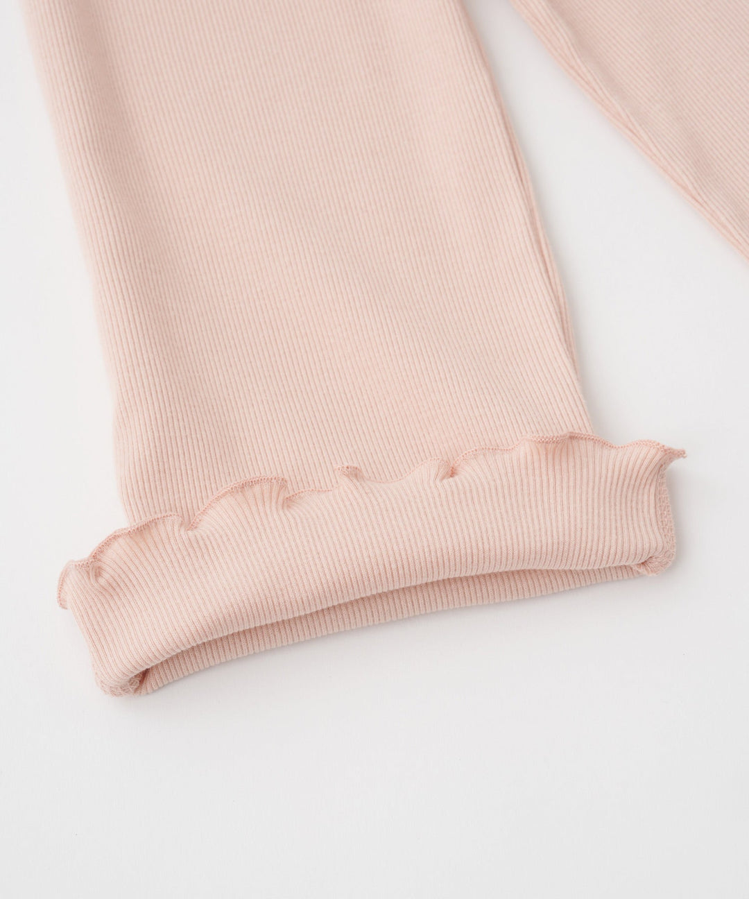 Ribbed Lettuce-Hem Pants