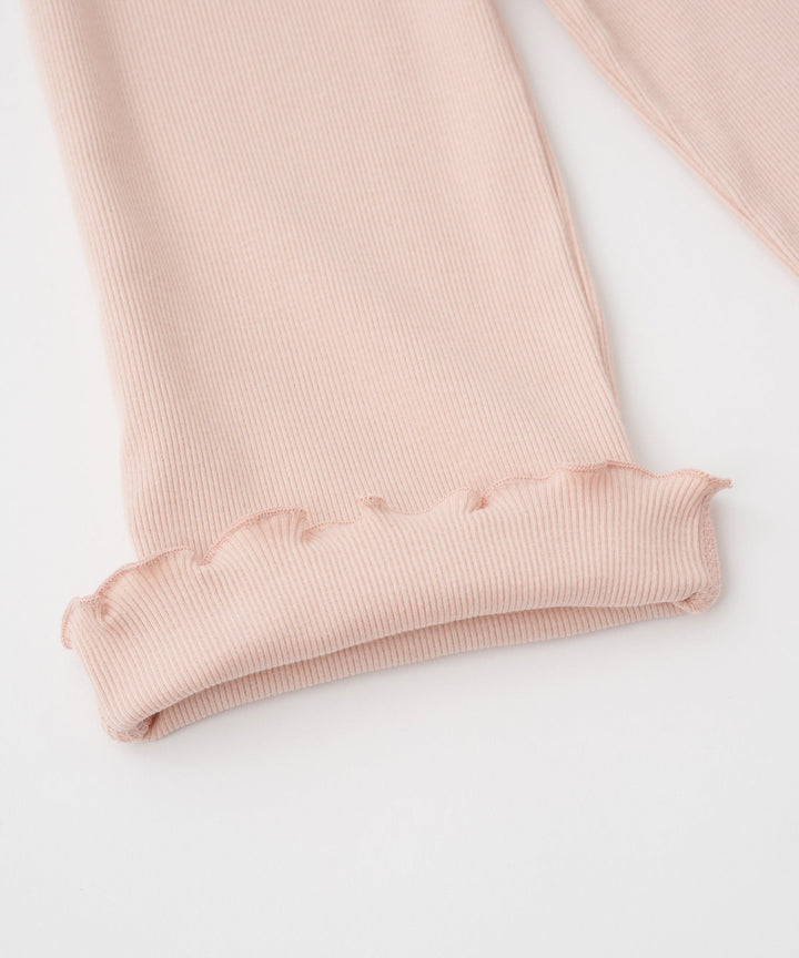 Ribbed Lettuce-Hem Pants