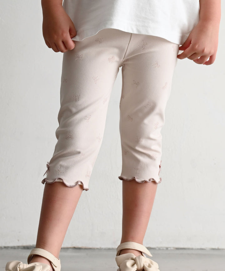 Frill-Trimmed 3/4-Length Leggings
