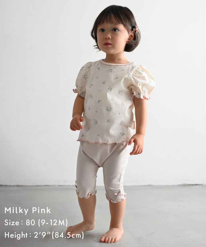 Frill-Trimmed 3/4-Length Leggings