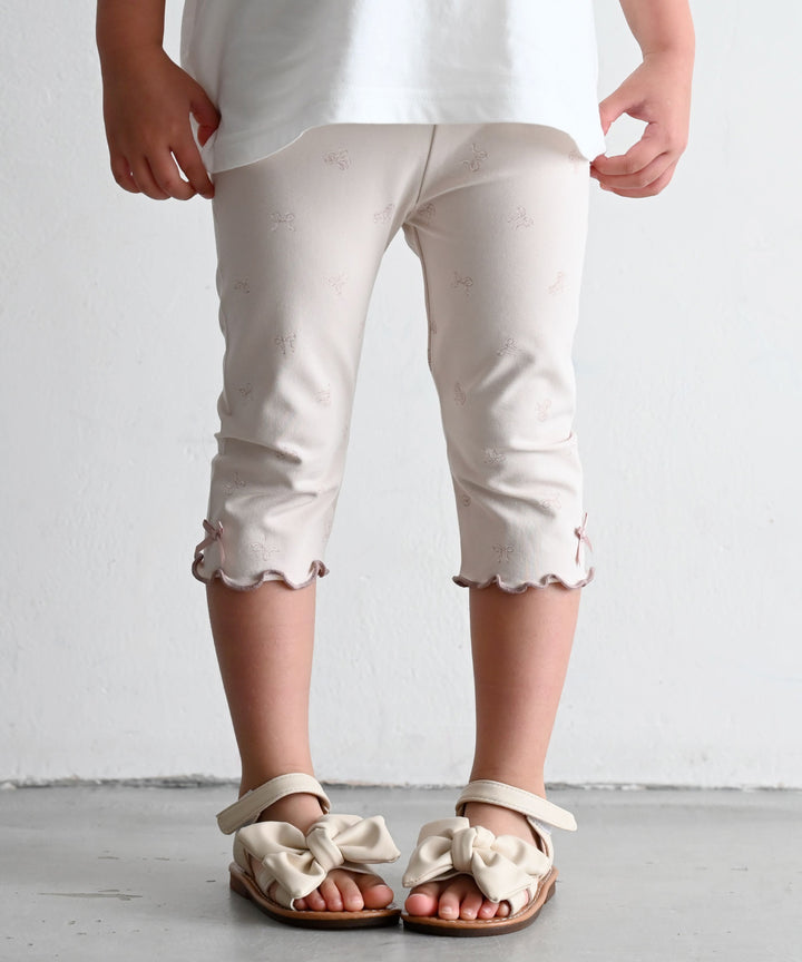 Frill-Trimmed 3/4-Length Leggings