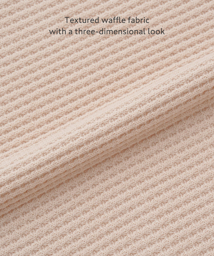 Loose-Fit Waffle Knit Cardigan