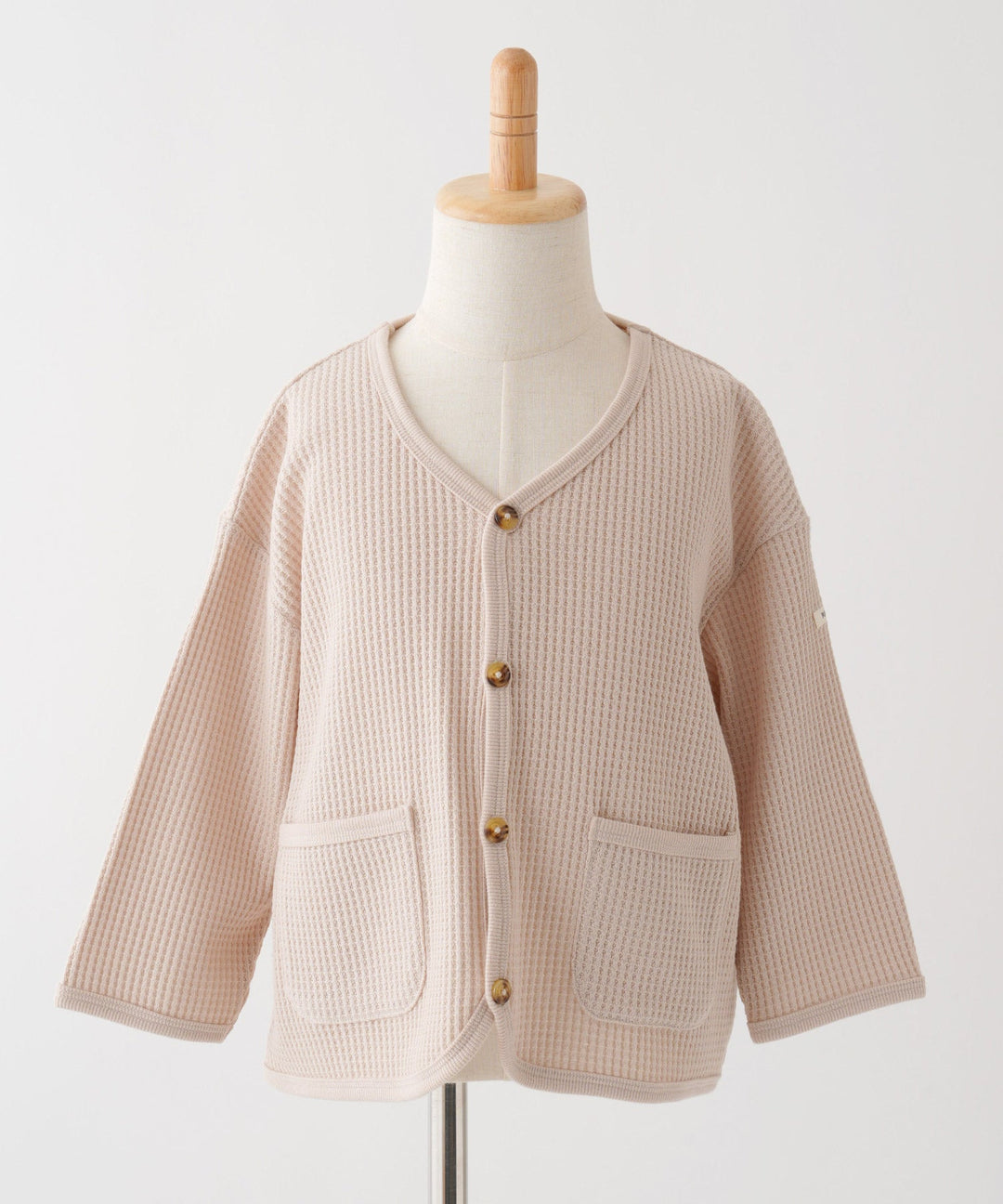 Loose-Fit Waffle Knit Cardigan