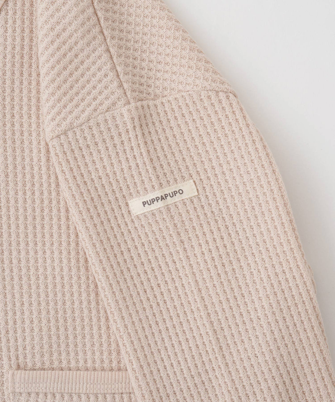 Loose-Fit Waffle Knit Cardigan