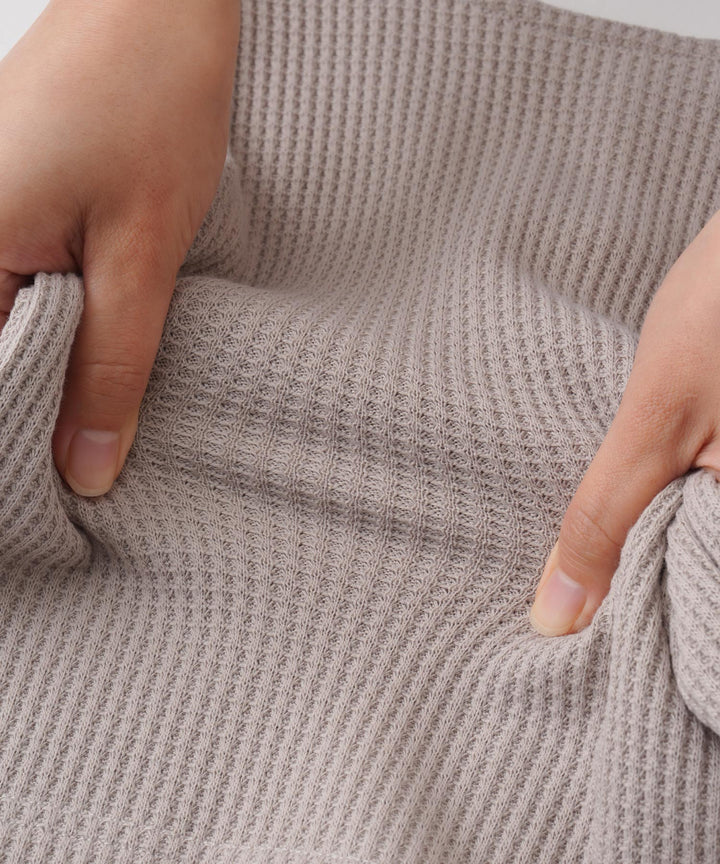 Loose-Fit Waffle Knit Cardigan